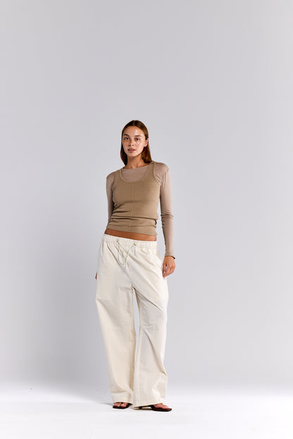 LOB PARACHUTE PANT — MILK